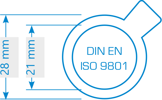 DIN EN ISO 9801 - tls-Messgläser (trial lens small): Fassungsdurchmesser von 28 mm (Linsendurchmesser 21 mm)