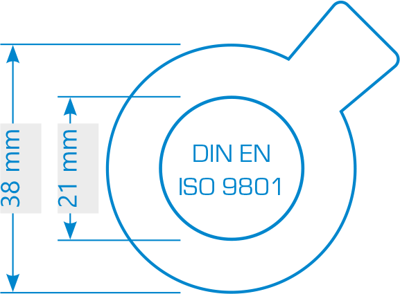 DIN EN ISO 9801 - tl-Messgläser (trial lens): Fassungsdurchmesser von 38 mm (Linsendurchmesser 21 mm)