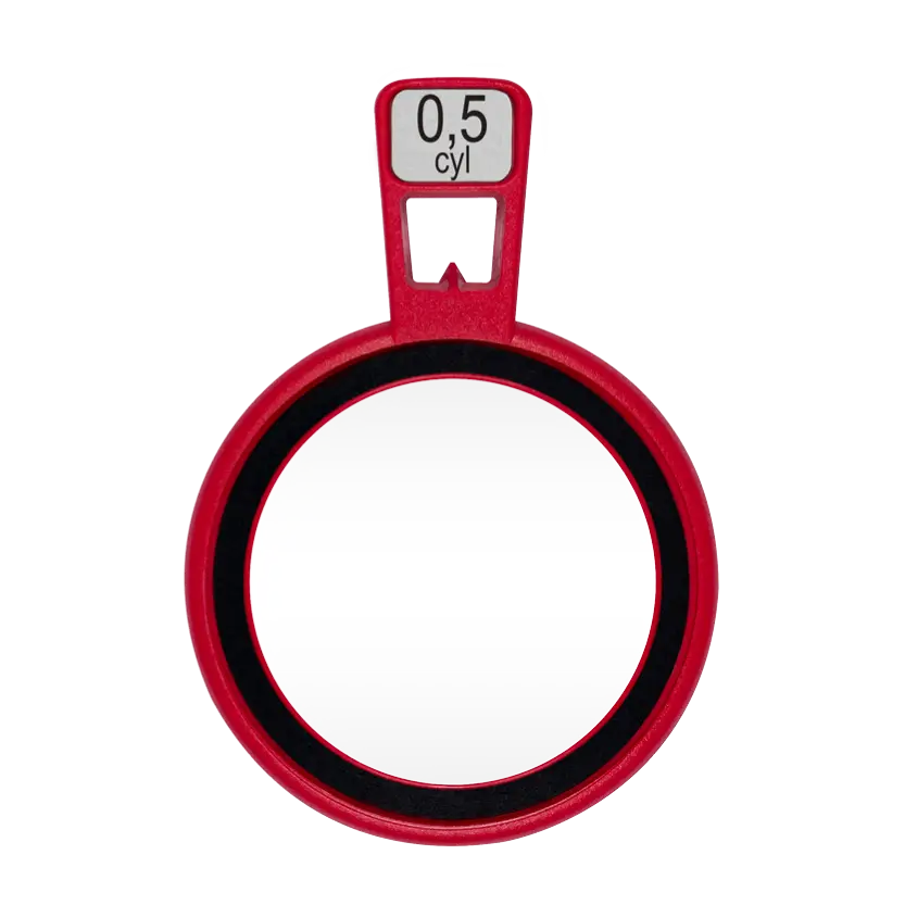 Clear indication of the axis position of cylindrical tls trial lenses
