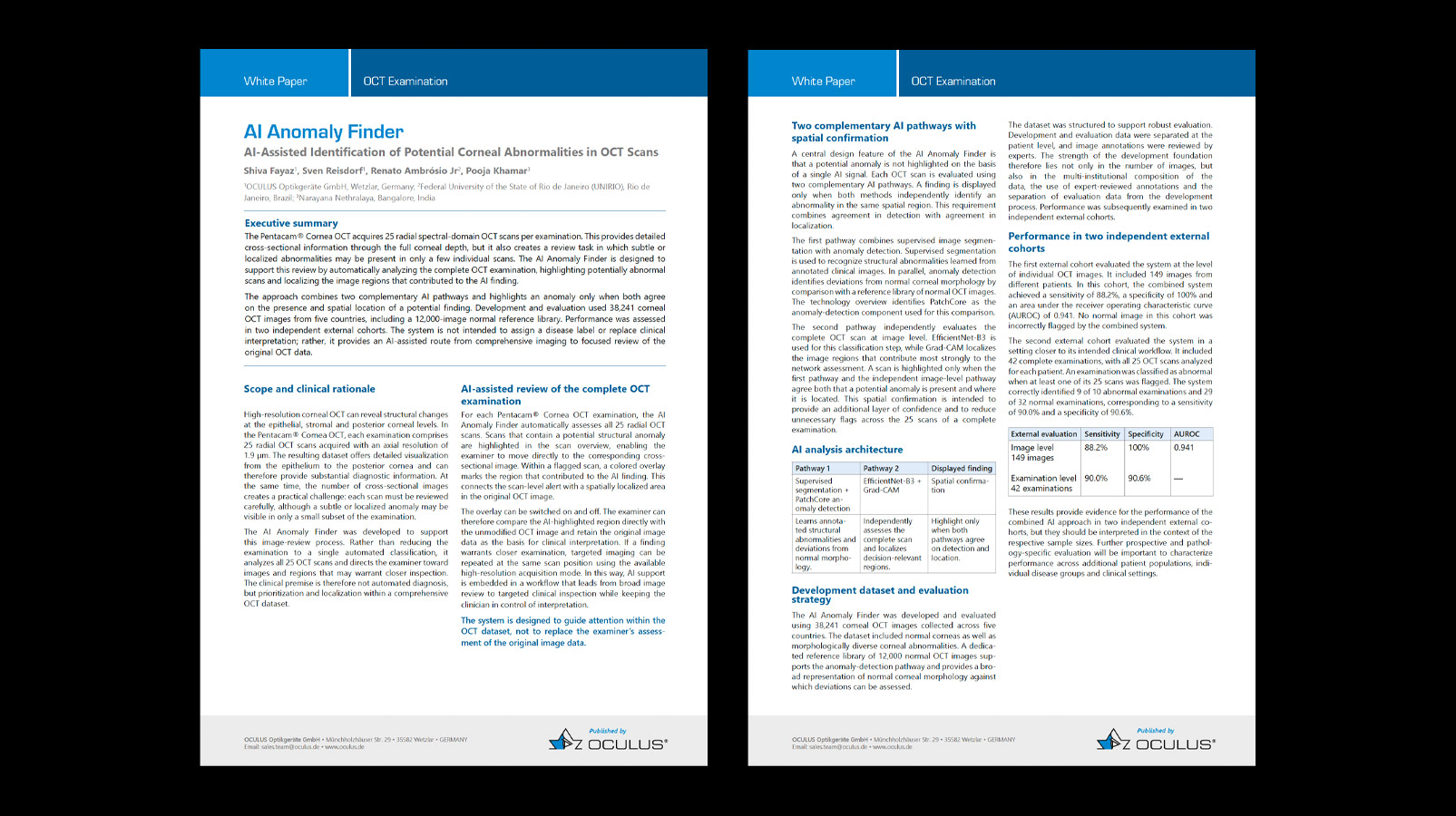 White Paper Pentacam Cornea OCT AI Anomaly FInder